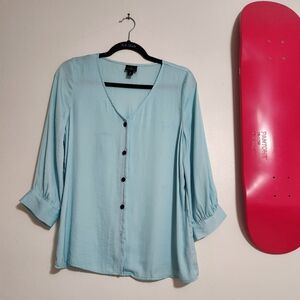 Light Blue Button-Up Blouse